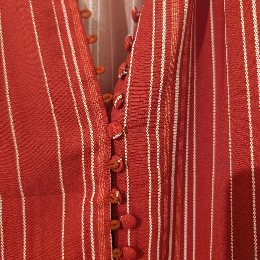 Pre-owned Elegant Red Striped Blouse - Picture 8 of 8